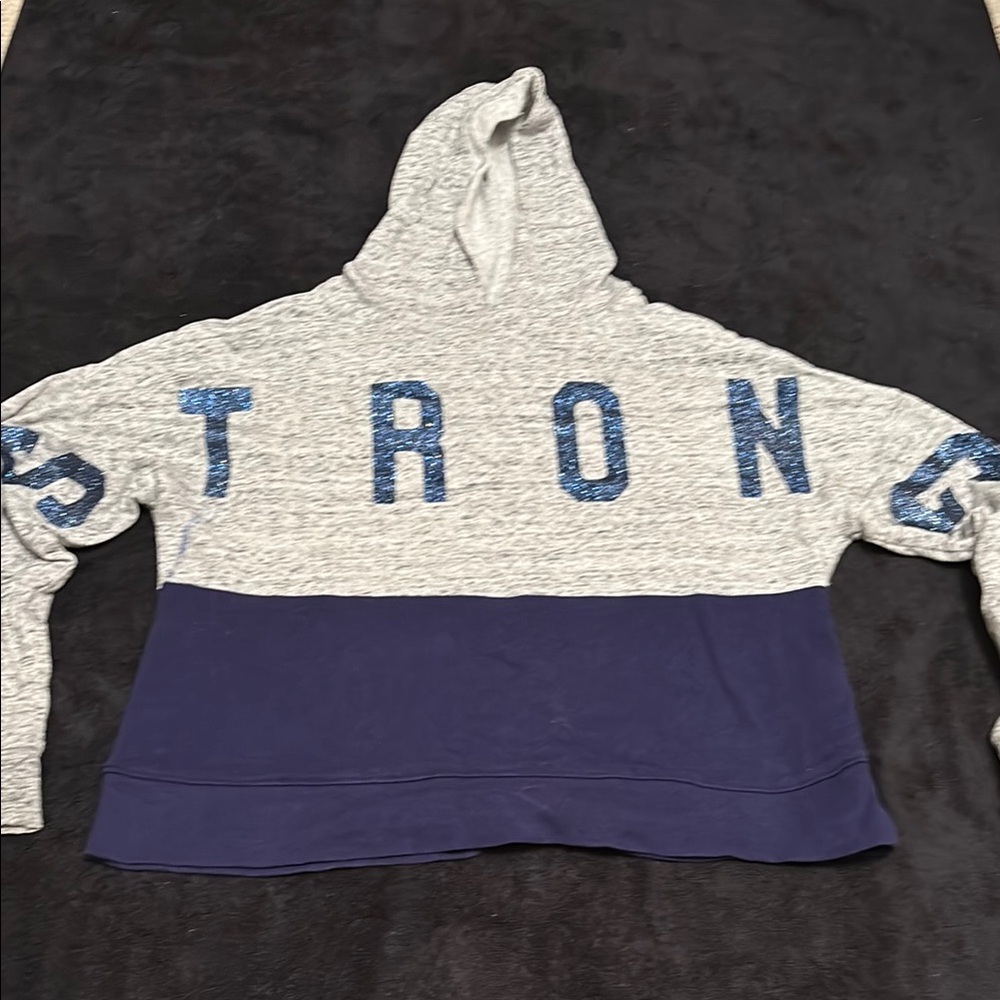 Justice Gray and Blue Hoodie Sweater